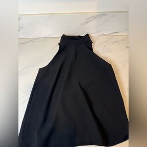 A.L.C black high neck chic buttoned back top